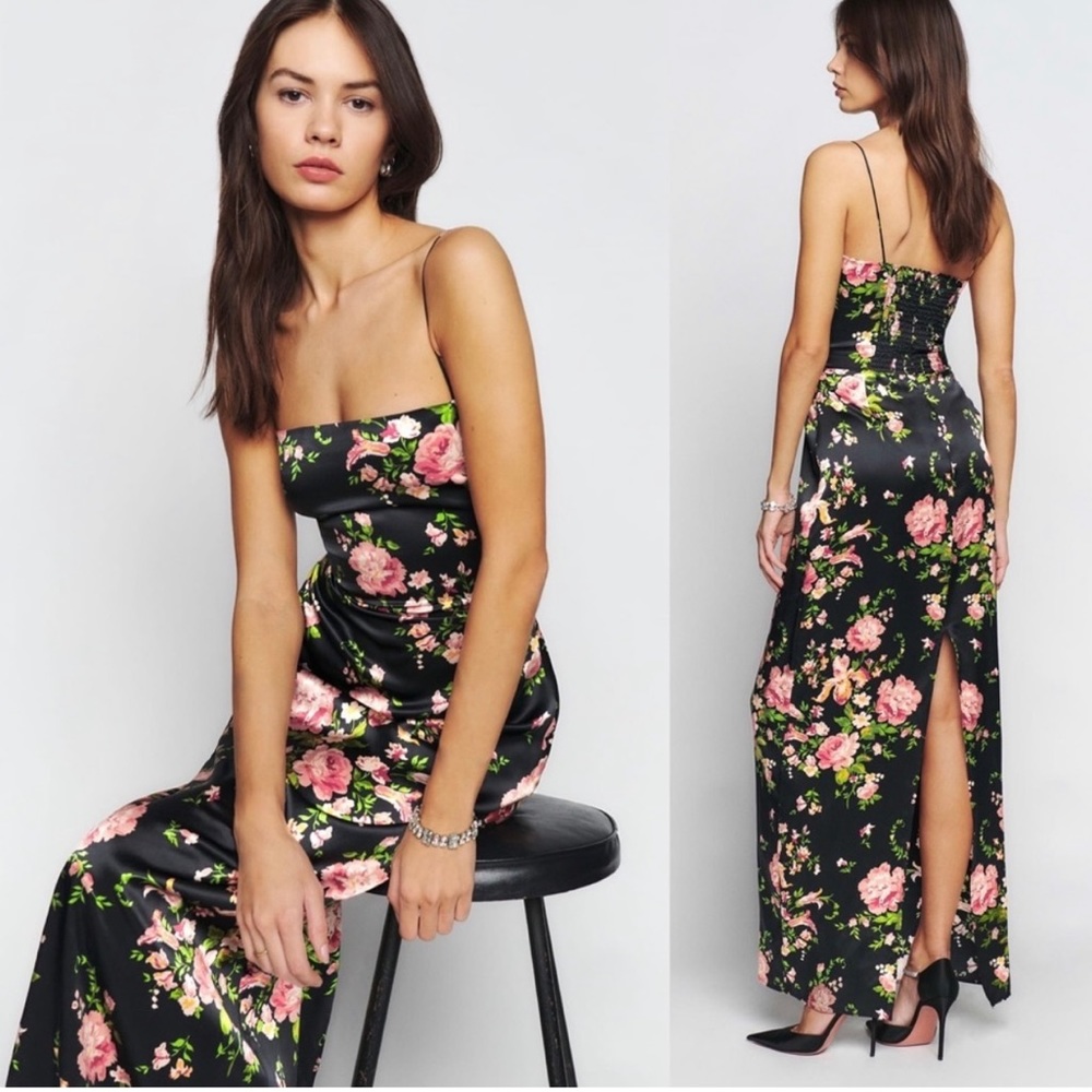 Reformation NWT Frankie Silk Dress Polina